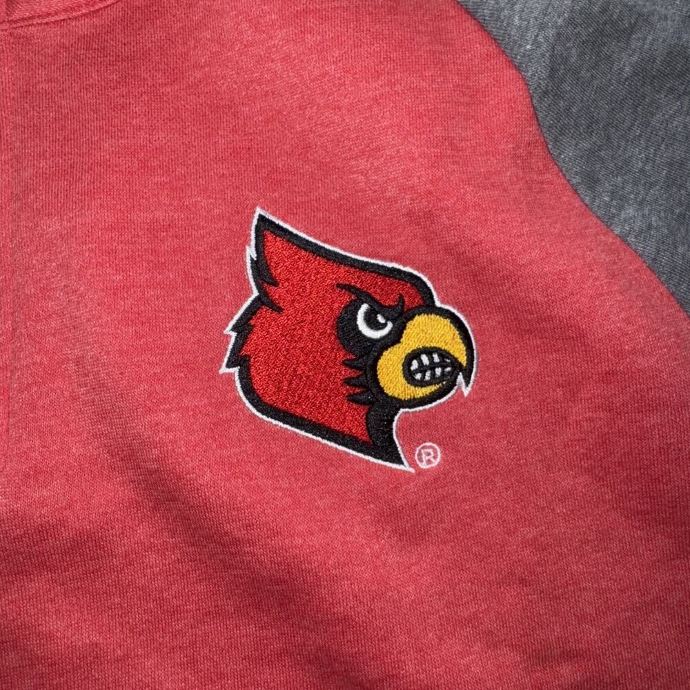 Captivating‎ Louisville Cardinals 1/4 Zip Pull Over Sweater Red Men's 2XL - Picture 3 of 7